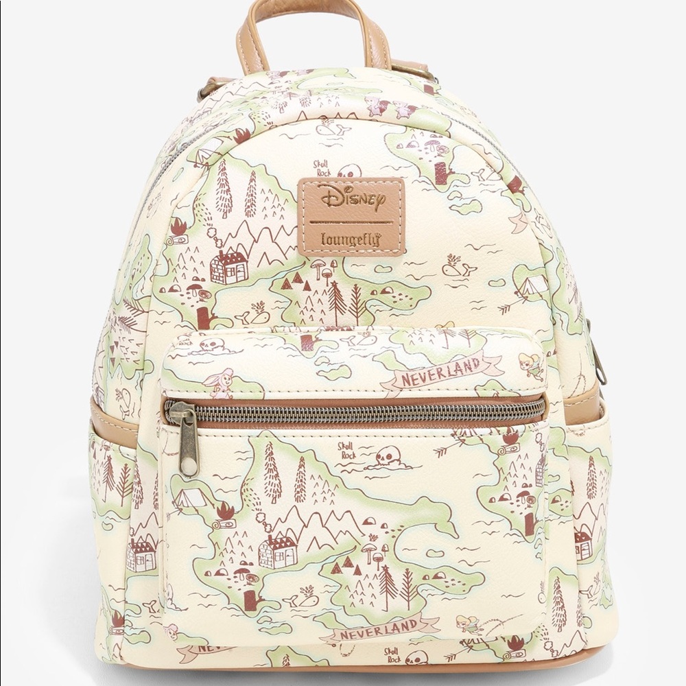 LOUNGEFLY DISNEY PETER PAN NEVER LAND MAP